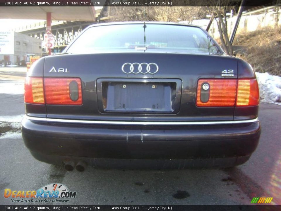 2001 Audi A8 4.2 quattro Ming Blue Pearl Effect / Ecru Photo #6