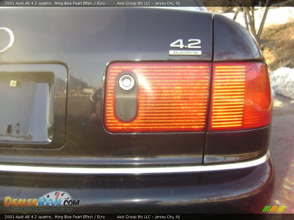 2001 Audi A8 4.2 quattro Ming Blue Pearl Effect / Ecru Photo #8
