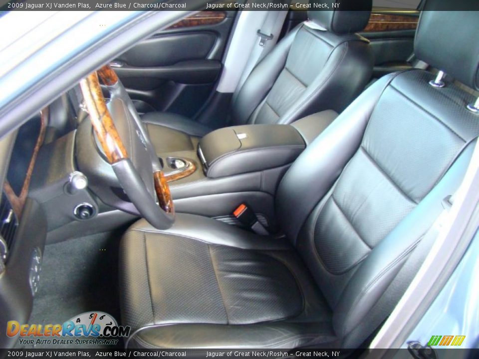 2009 Jaguar XJ Vanden Plas Azure Blue / Charcoal/Charcoal Photo #10