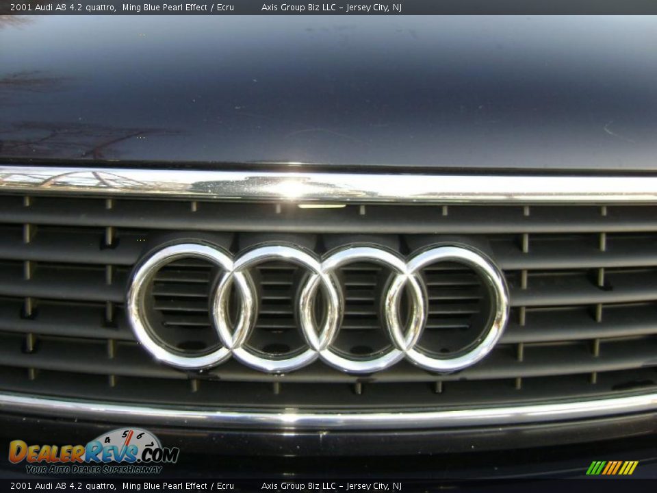 2001 Audi A8 4.2 quattro Ming Blue Pearl Effect / Ecru Photo #14