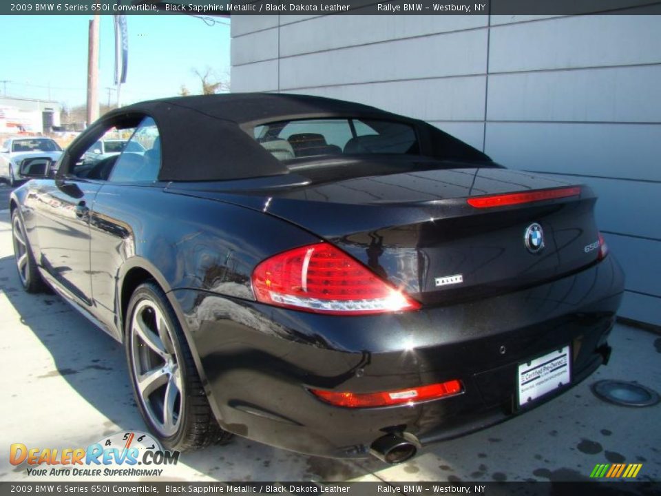 2009 BMW 6 Series 650i Convertible Black Sapphire Metallic / Black Dakota Leather Photo #4