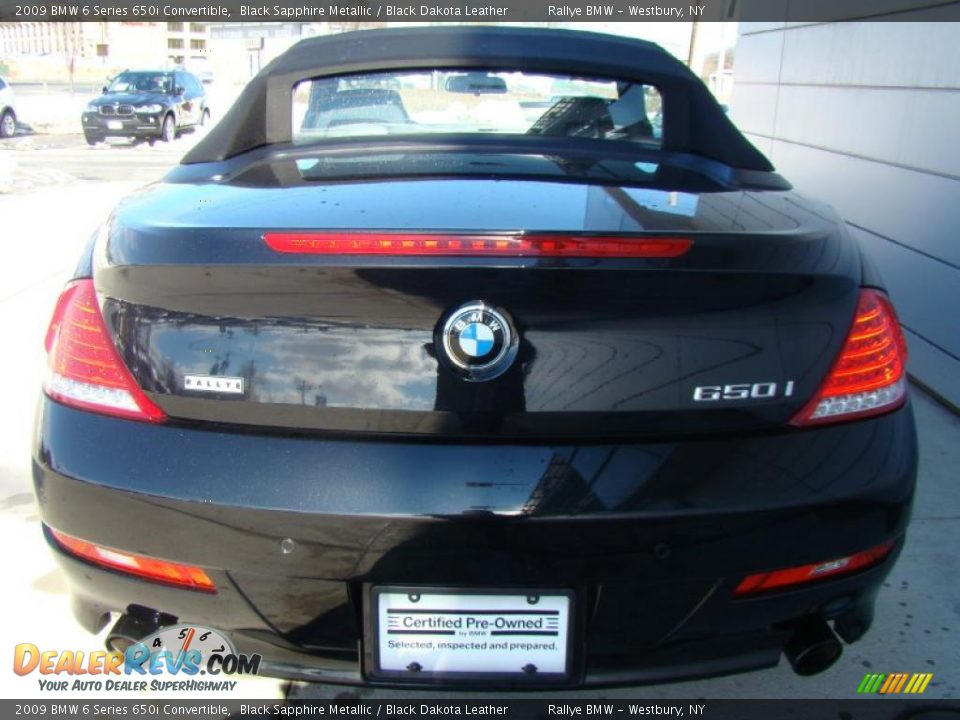 2009 BMW 6 Series 650i Convertible Black Sapphire Metallic / Black Dakota Leather Photo #5
