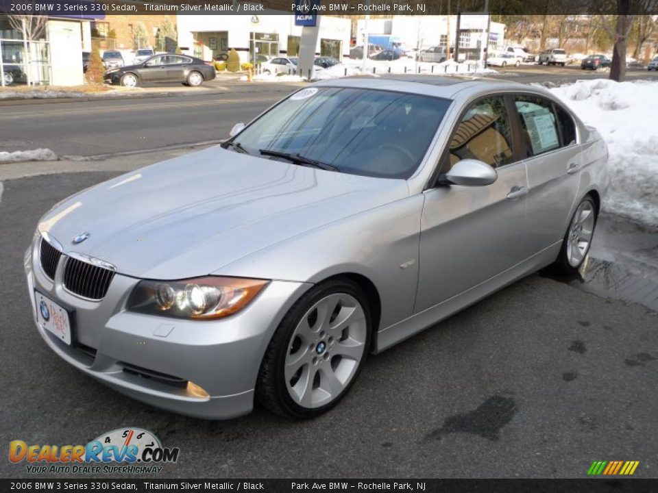 2006 BMW 3 Series 330i Sedan Titanium Silver Metallic / Black Photo #6