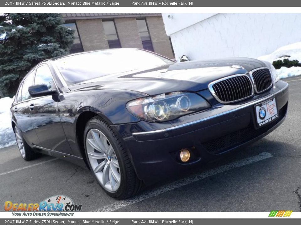2007 BMW 7 Series 750Li Sedan Monaco Blue Metallic / Beige Photo #2
