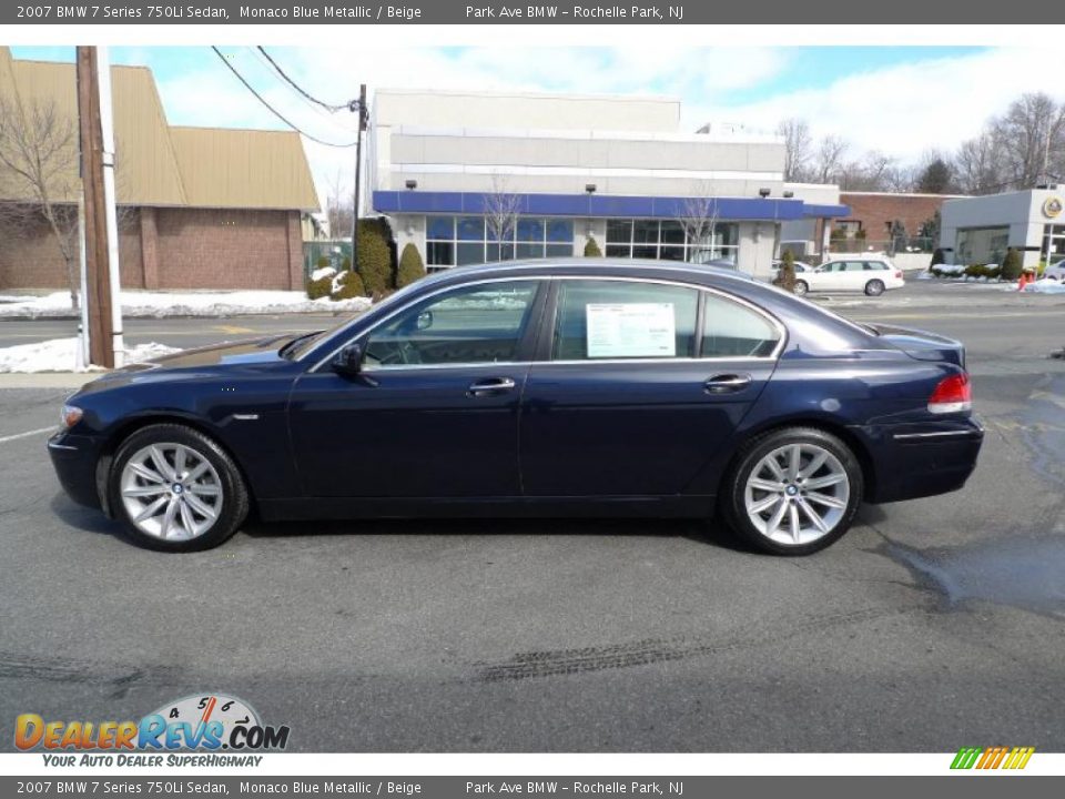 2007 BMW 7 Series 750Li Sedan Monaco Blue Metallic / Beige Photo #3