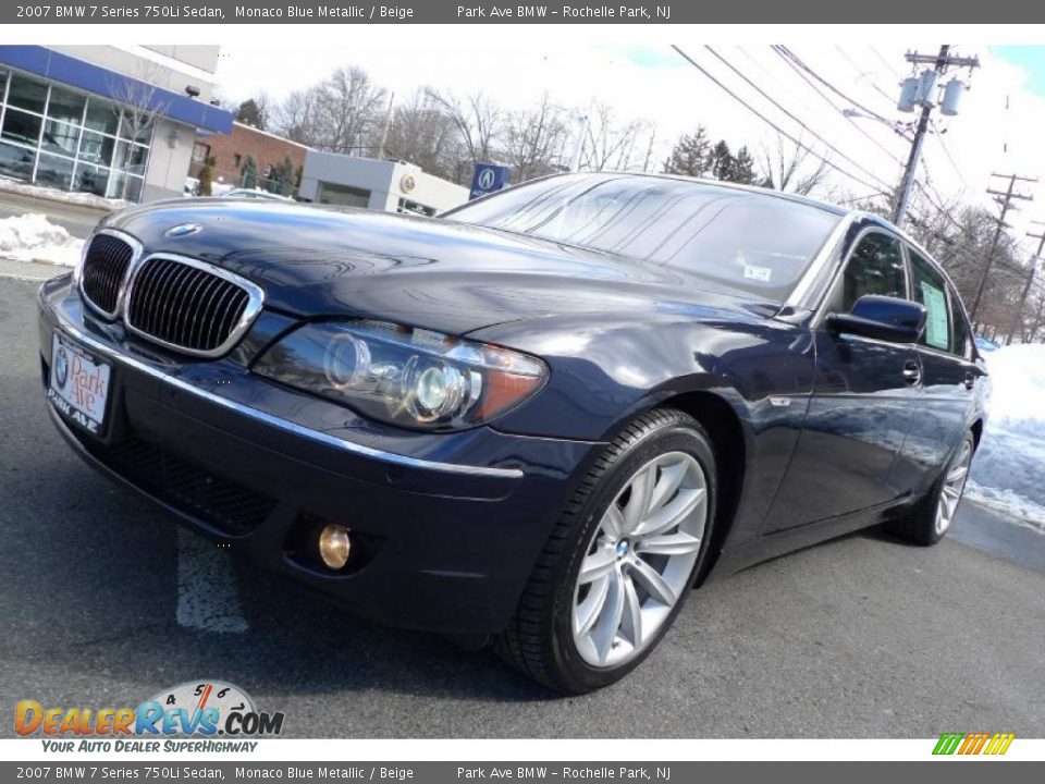 2007 BMW 7 Series 750Li Sedan Monaco Blue Metallic / Beige Photo #4