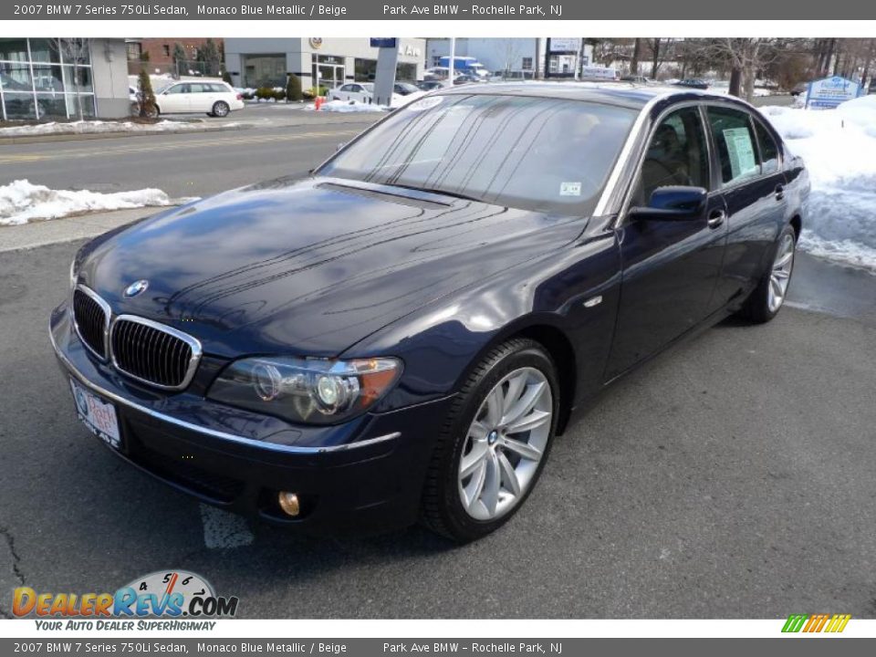 2007 BMW 7 Series 750Li Sedan Monaco Blue Metallic / Beige Photo #7