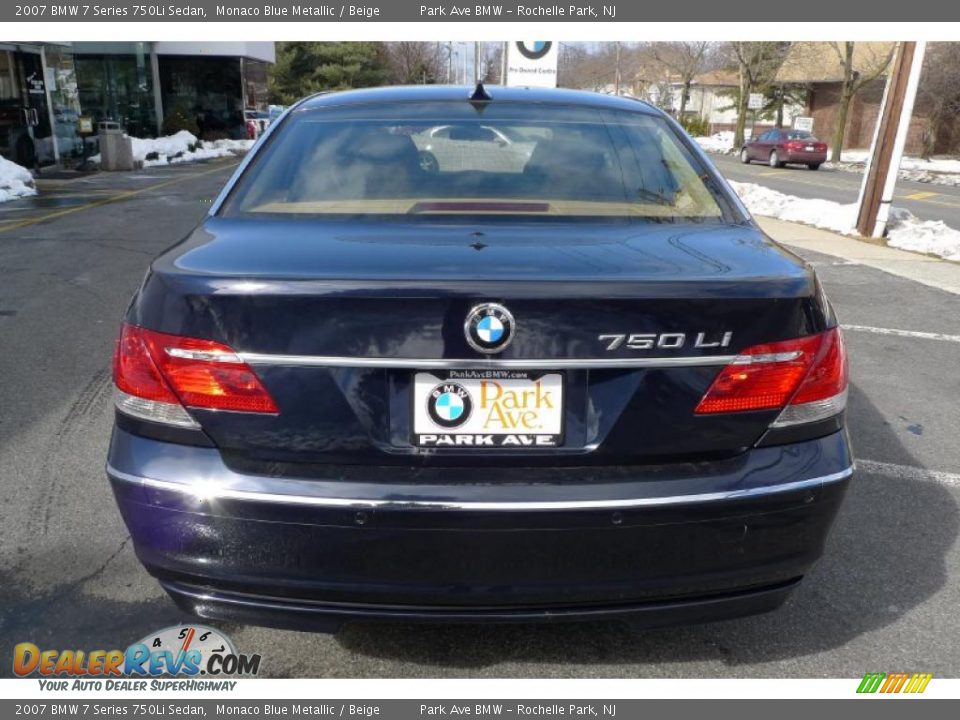 2007 BMW 7 Series 750Li Sedan Monaco Blue Metallic / Beige Photo #8