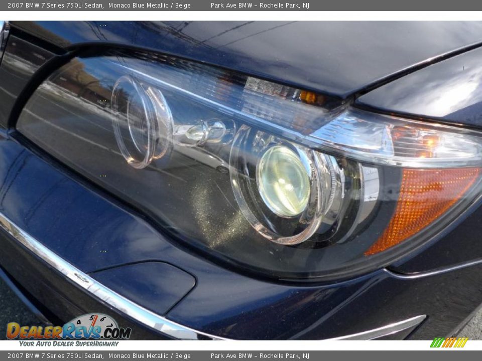 2007 BMW 7 Series 750Li Sedan Monaco Blue Metallic / Beige Photo #9