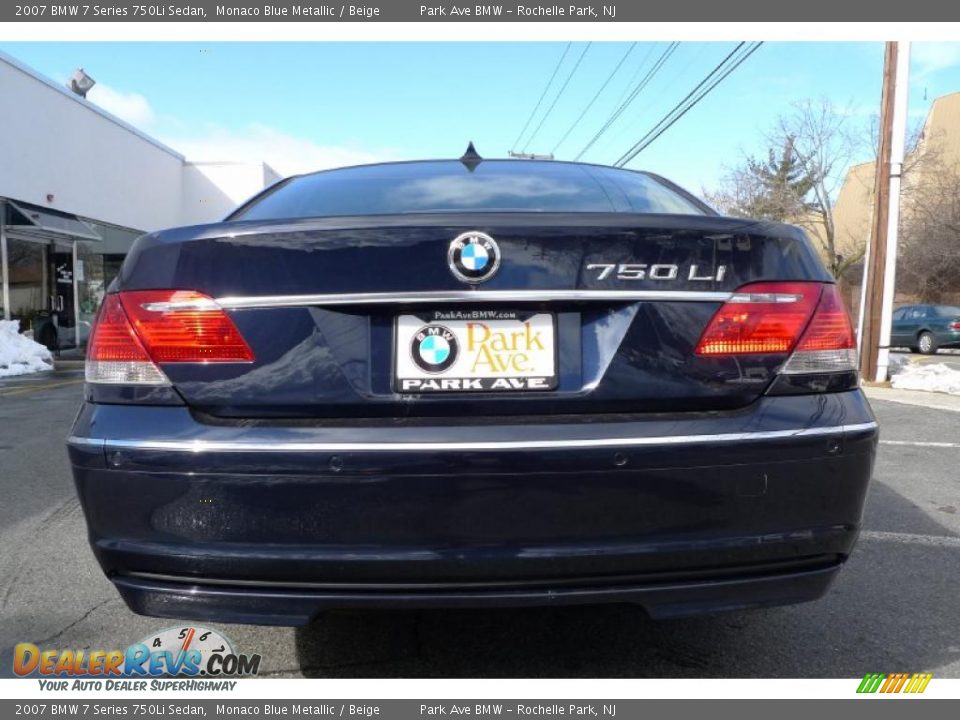 2007 BMW 7 Series 750Li Sedan Monaco Blue Metallic / Beige Photo #10