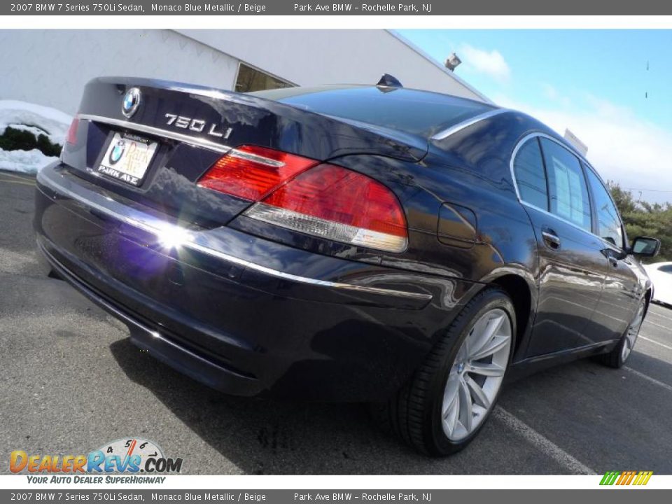 2007 BMW 7 Series 750Li Sedan Monaco Blue Metallic / Beige Photo #16