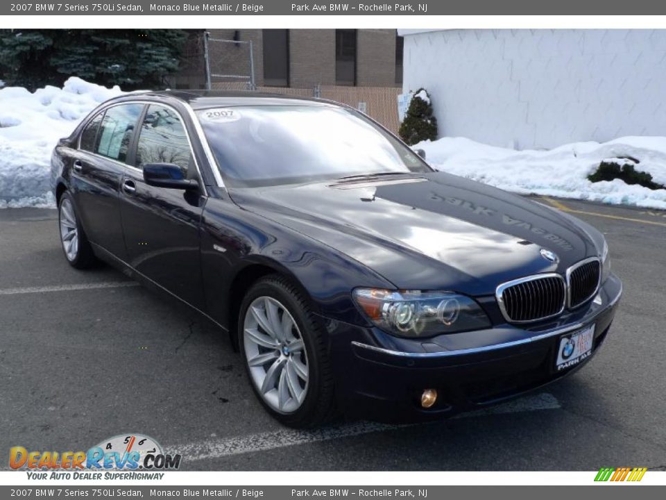 2007 BMW 7 Series 750Li Sedan Monaco Blue Metallic / Beige Photo #17