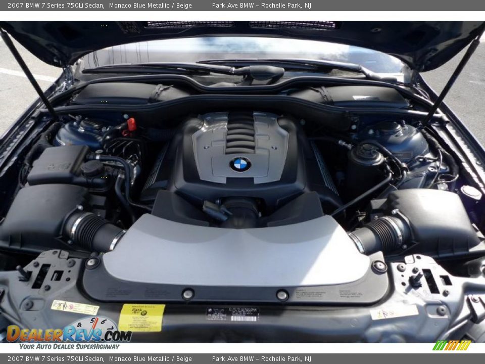 2007 BMW 7 Series 750Li Sedan Monaco Blue Metallic / Beige Photo #24