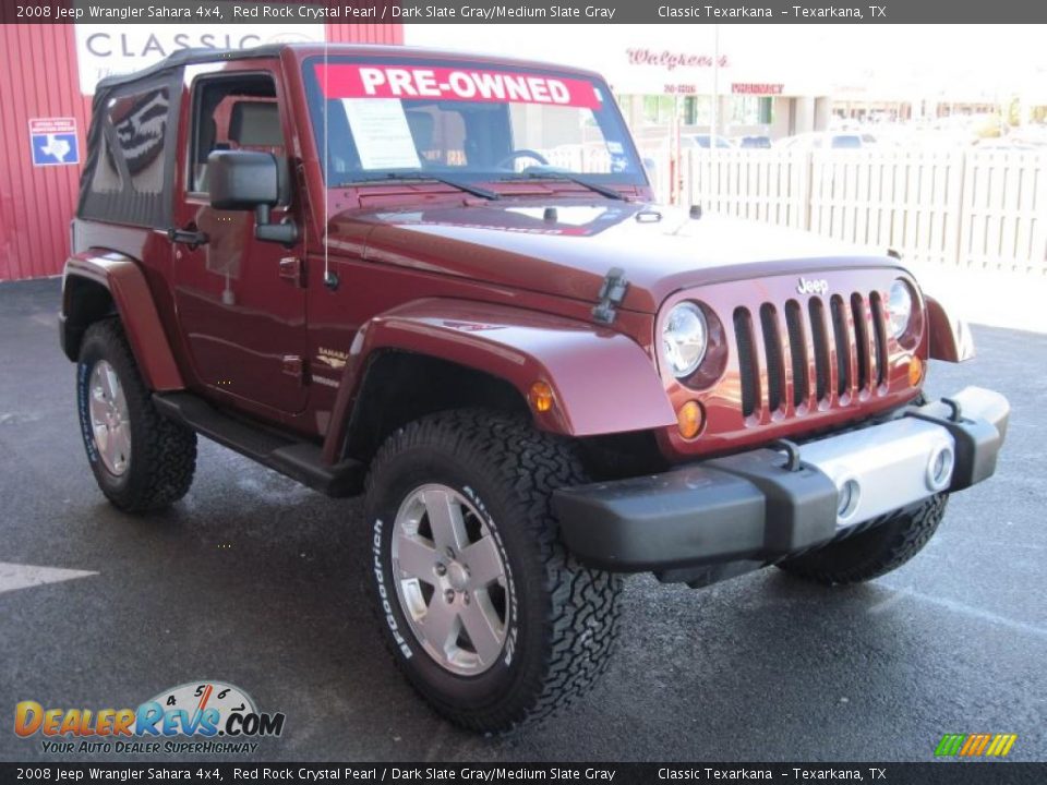 2008 Jeep Wrangler Sahara 4x4 Red Rock Crystal Pearl / Dark Slate Gray/Medium Slate Gray Photo #2