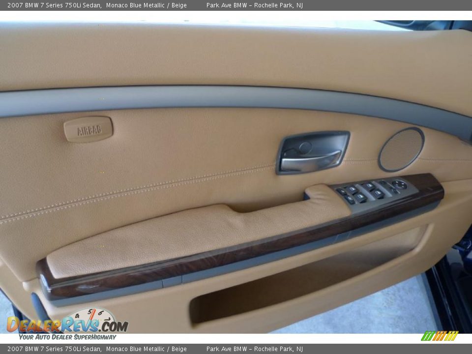 2007 BMW 7 Series 750Li Sedan Monaco Blue Metallic / Beige Photo #29