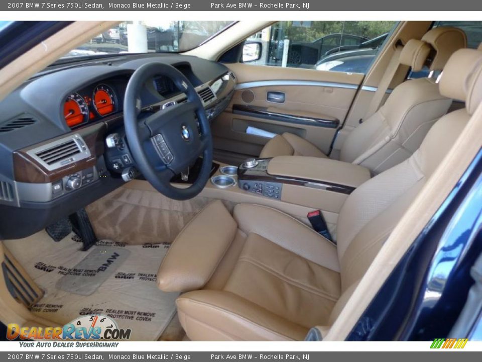 2007 BMW 7 Series 750Li Sedan Monaco Blue Metallic / Beige Photo #31