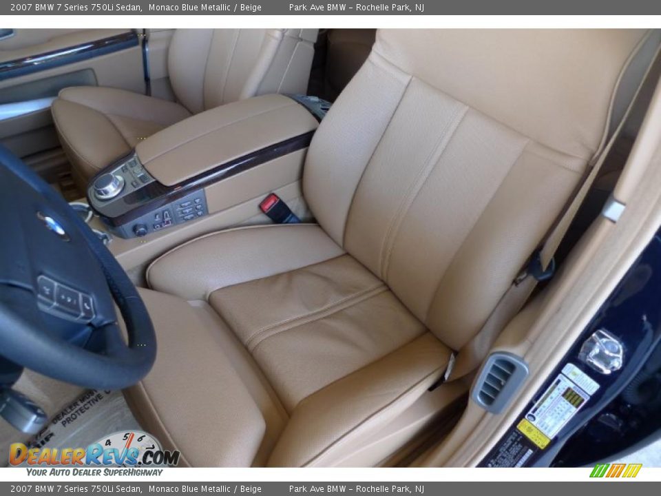 2007 BMW 7 Series 750Li Sedan Monaco Blue Metallic / Beige Photo #32