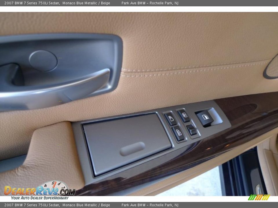 2007 BMW 7 Series 750Li Sedan Monaco Blue Metallic / Beige Photo #35