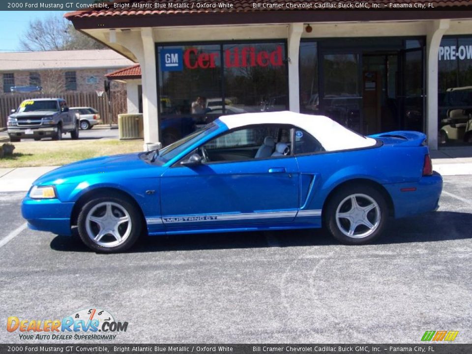 2000 Ford Mustang GT Convertible Bright Atlantic Blue Metallic / Oxford White Photo #1