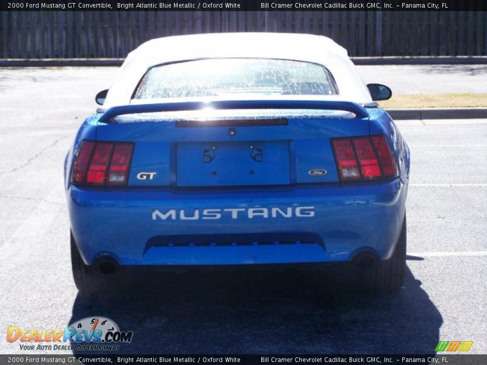 2000 Ford Mustang GT Convertible Bright Atlantic Blue Metallic / Oxford White Photo #4
