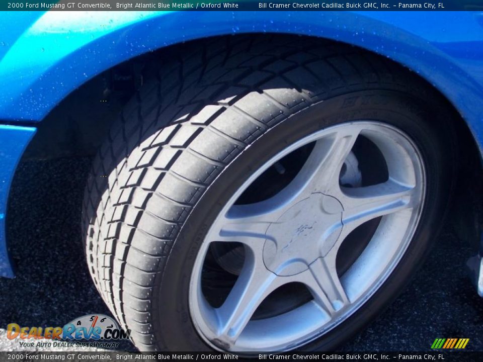 2000 Ford Mustang GT Convertible Bright Atlantic Blue Metallic / Oxford White Photo #8