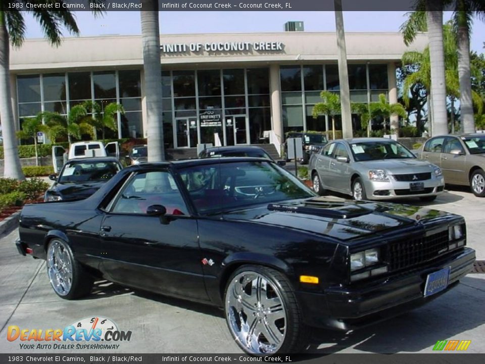 1983 Chevrolet El Camino Black / Black/Red Photo #2