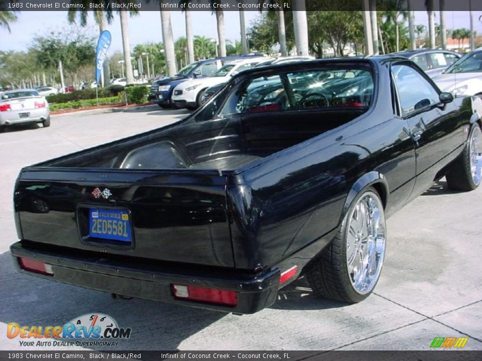 1983 Chevrolet El Camino Black / Black/Red Photo #4