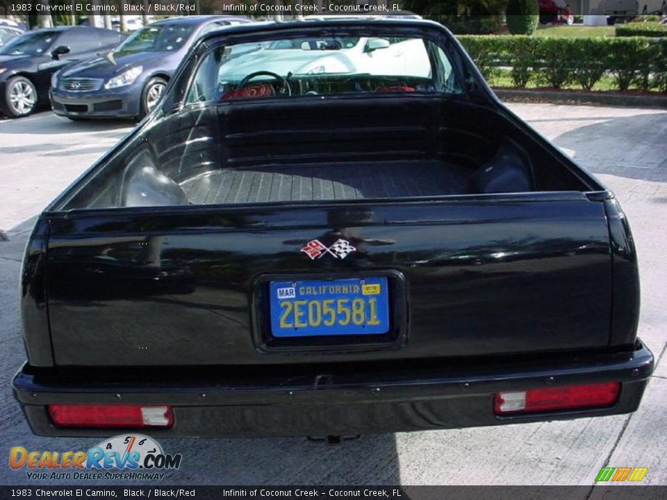 1983 Chevrolet El Camino Black / Black/Red Photo #5