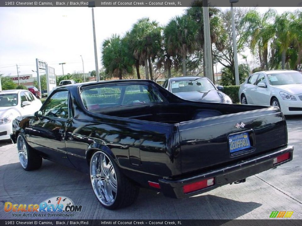 1983 Chevrolet El Camino Black / Black/Red Photo #7