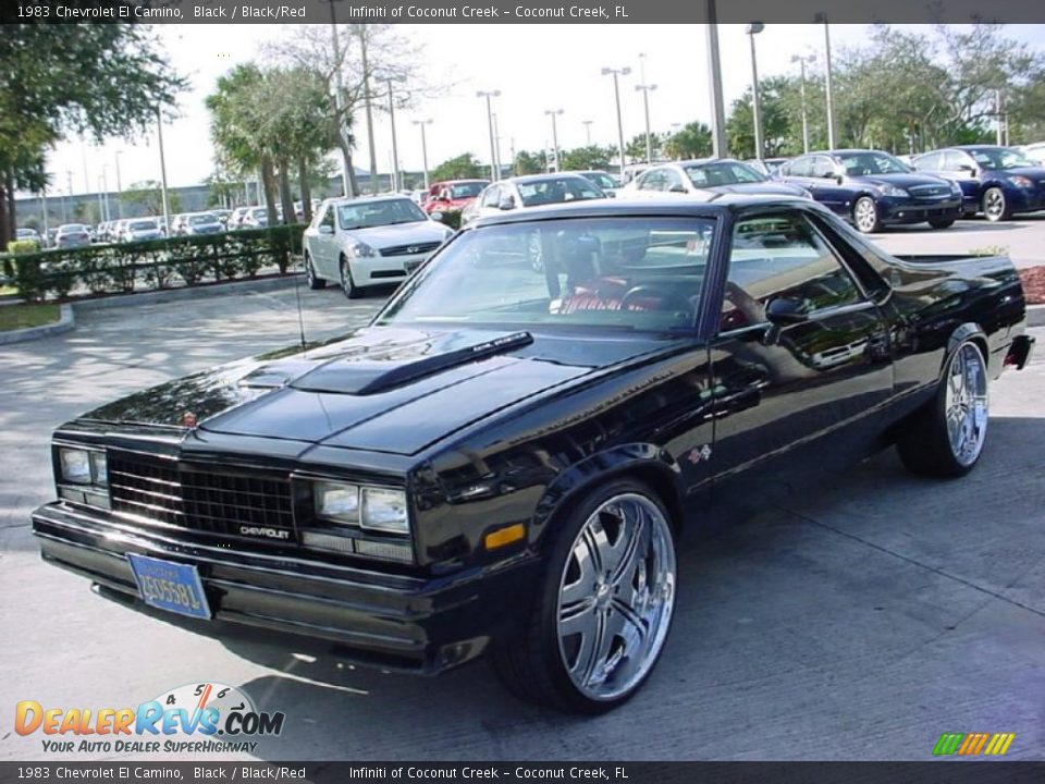 1983 Chevrolet El Camino Black / Black/Red Photo #9