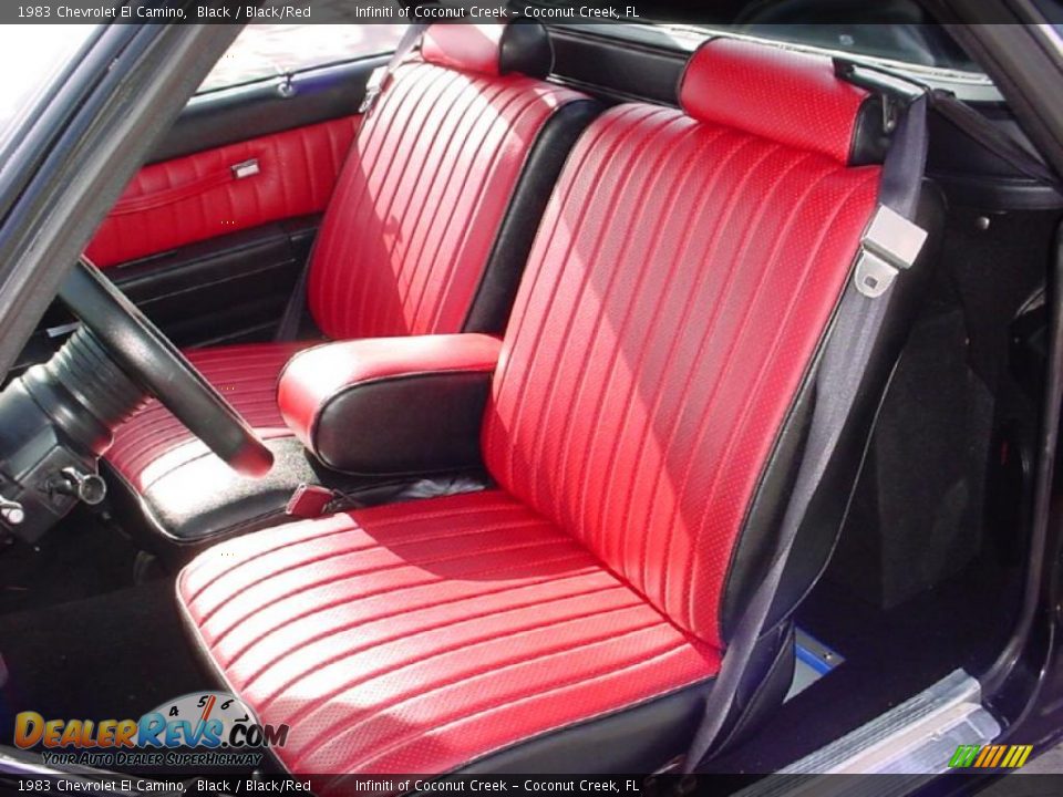 1983 Chevrolet El Camino Black / Black/Red Photo #13