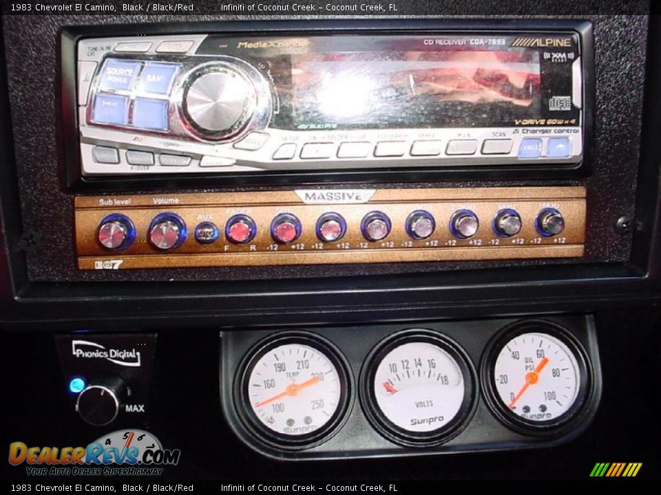 1983 Chevrolet El Camino Black / Black/Red Photo #24