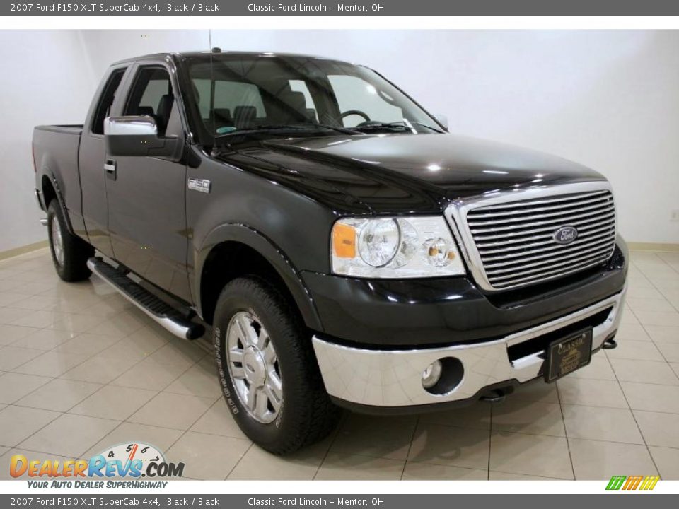 2007 Ford F150 XLT SuperCab 4x4 Black / Black Photo #1