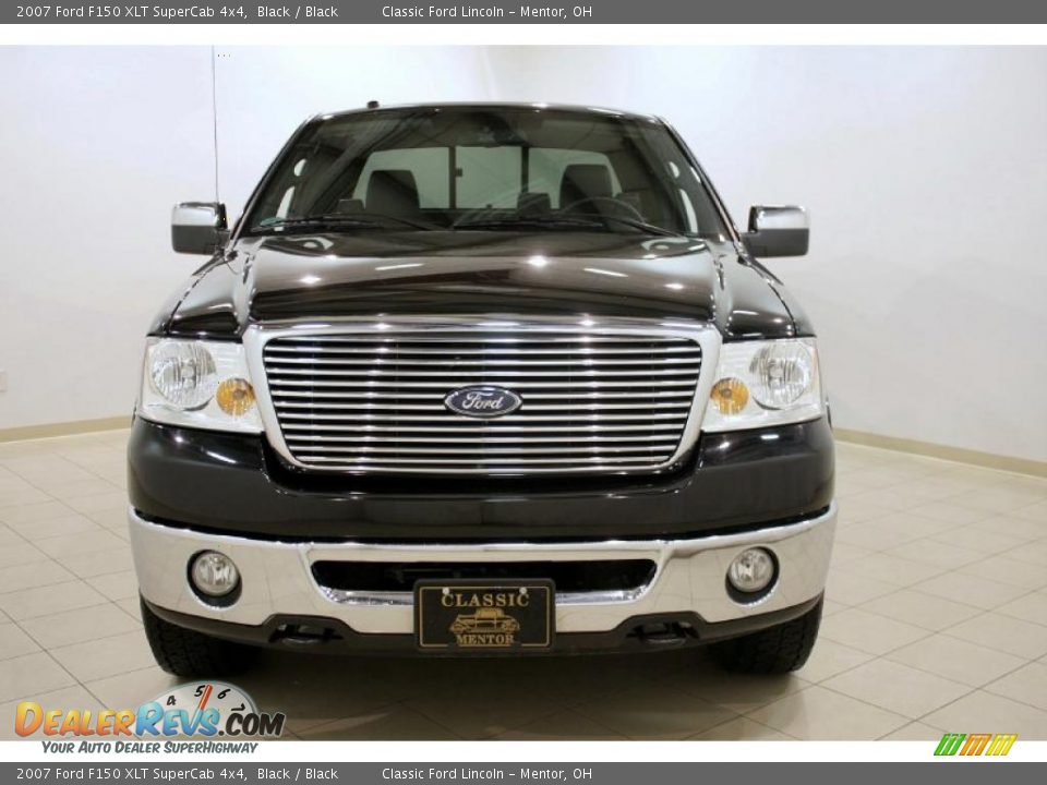 2007 Ford F150 XLT SuperCab 4x4 Black / Black Photo #2
