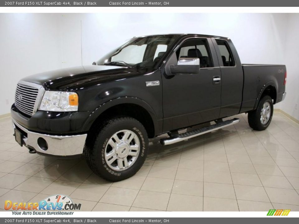 2007 Ford F150 XLT SuperCab 4x4 Black / Black Photo #3