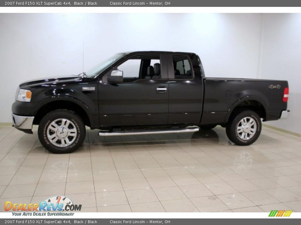 2007 Ford F150 XLT SuperCab 4x4 Black / Black Photo #4