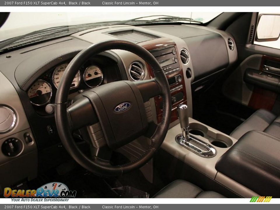 2007 Ford F150 XLT SuperCab 4x4 Black / Black Photo #11