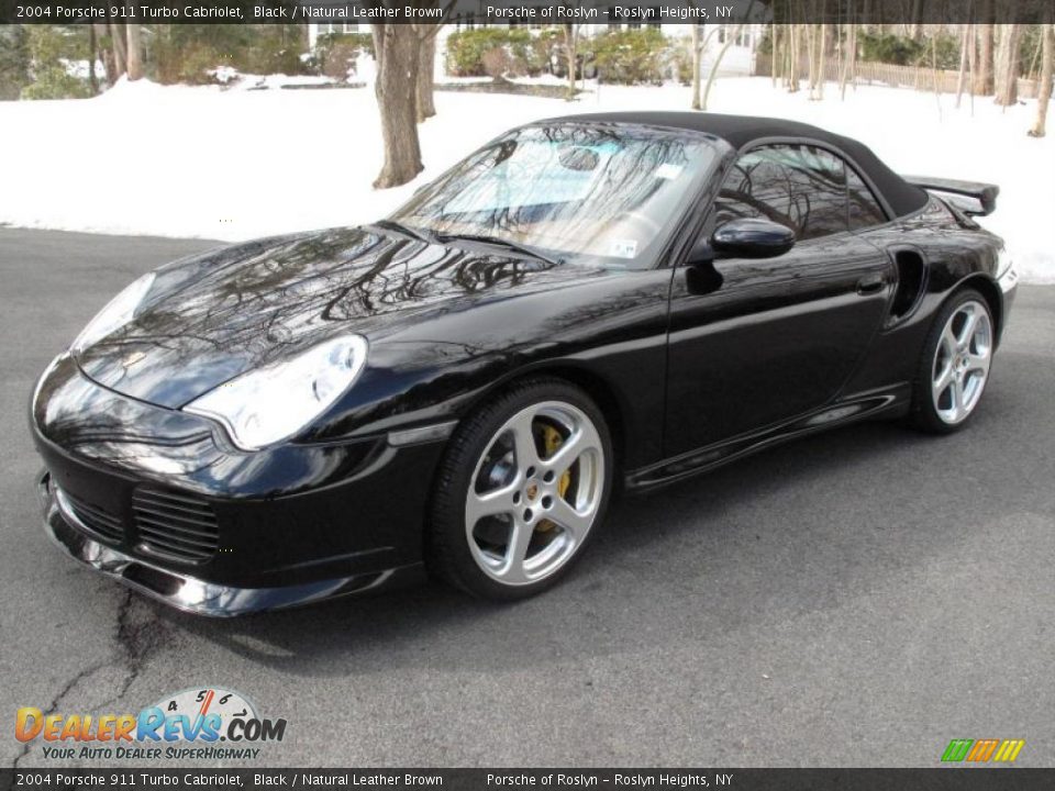 2004 Porsche 911 Turbo Cabriolet Black / Natural Leather Brown Photo #1