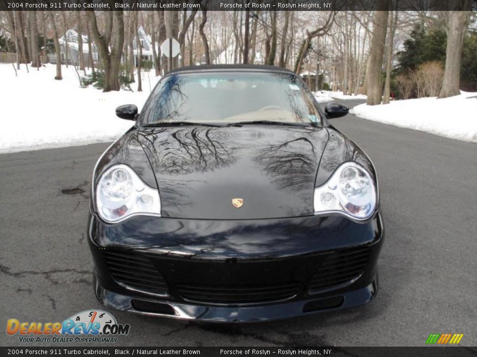 2004 Porsche 911 Turbo Cabriolet Black / Natural Leather Brown Photo #2