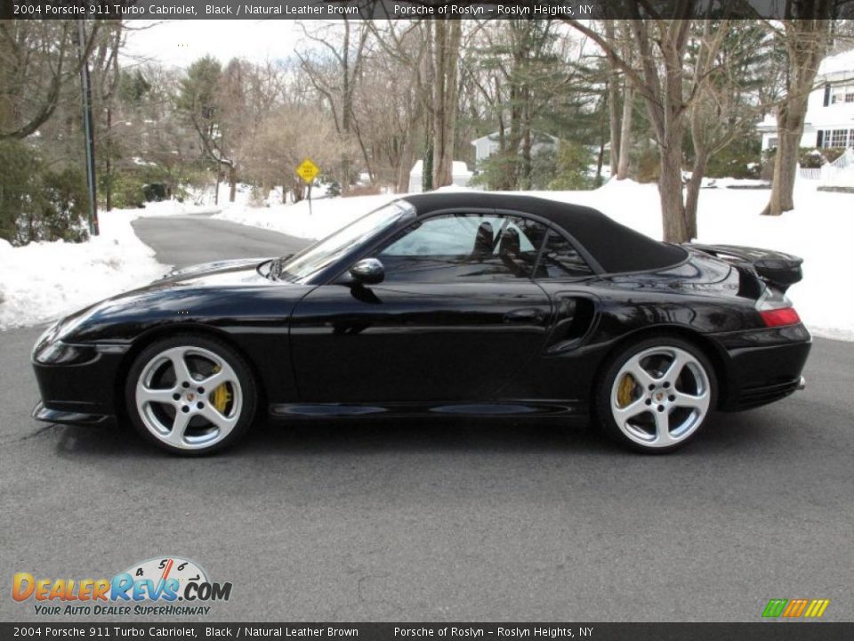 2004 Porsche 911 Turbo Cabriolet Black / Natural Leather Brown Photo #3