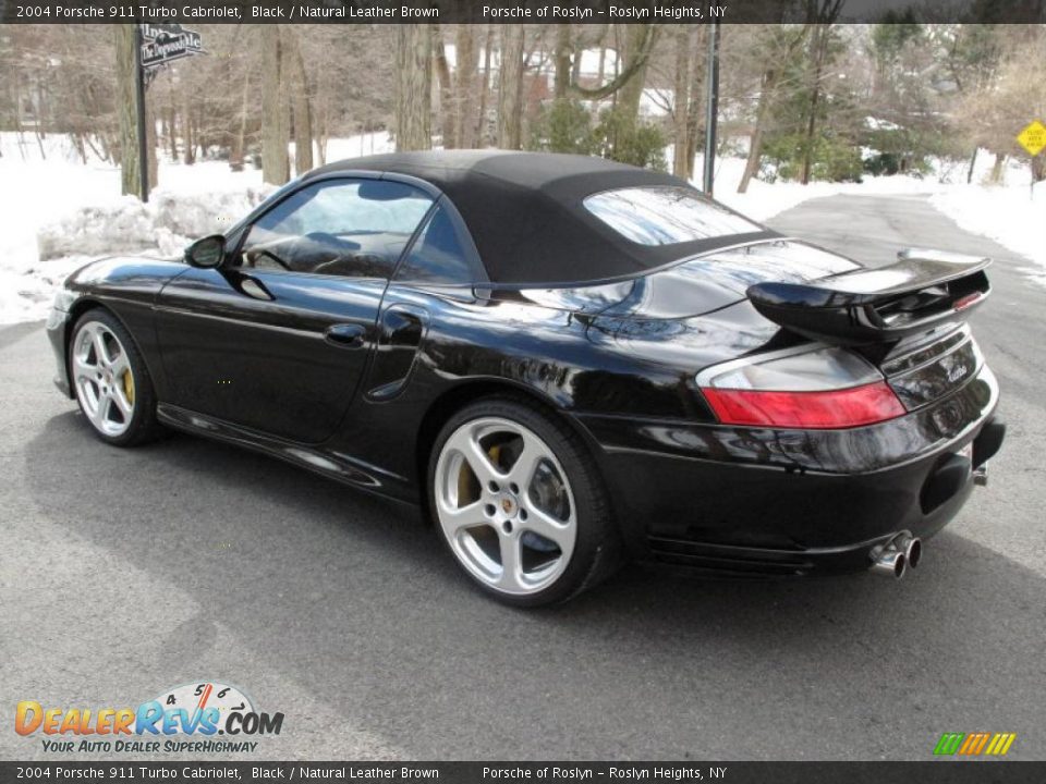 2004 Porsche 911 Turbo Cabriolet Black / Natural Leather Brown Photo #4