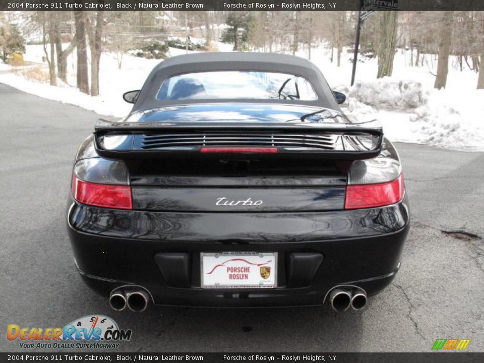 2004 Porsche 911 Turbo Cabriolet Black / Natural Leather Brown Photo #5
