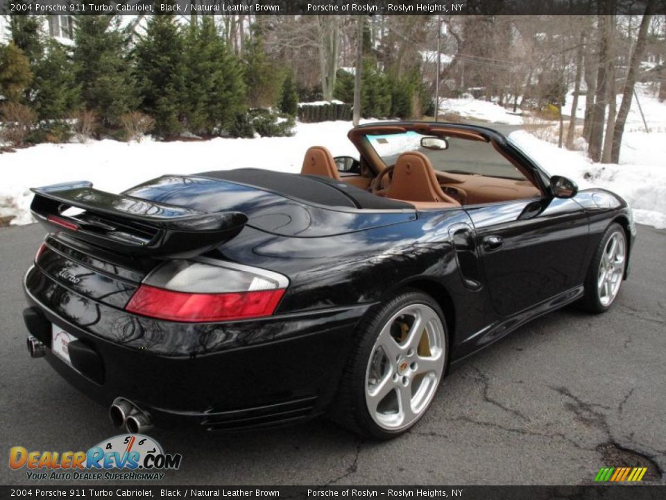 2004 Porsche 911 Turbo Cabriolet Black / Natural Leather Brown Photo #7