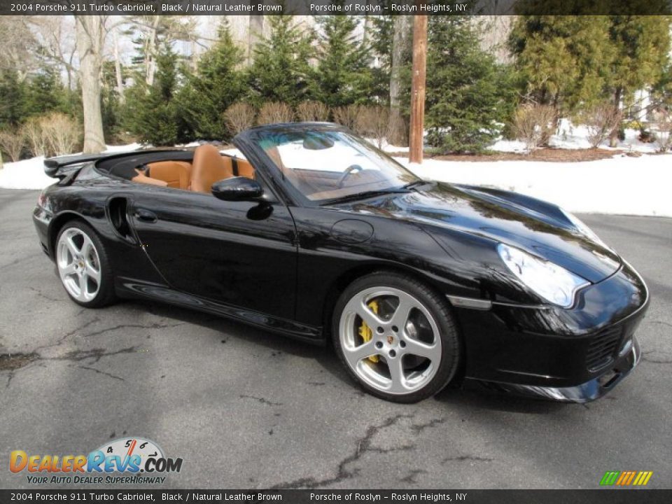 2004 Porsche 911 Turbo Cabriolet Black / Natural Leather Brown Photo #9