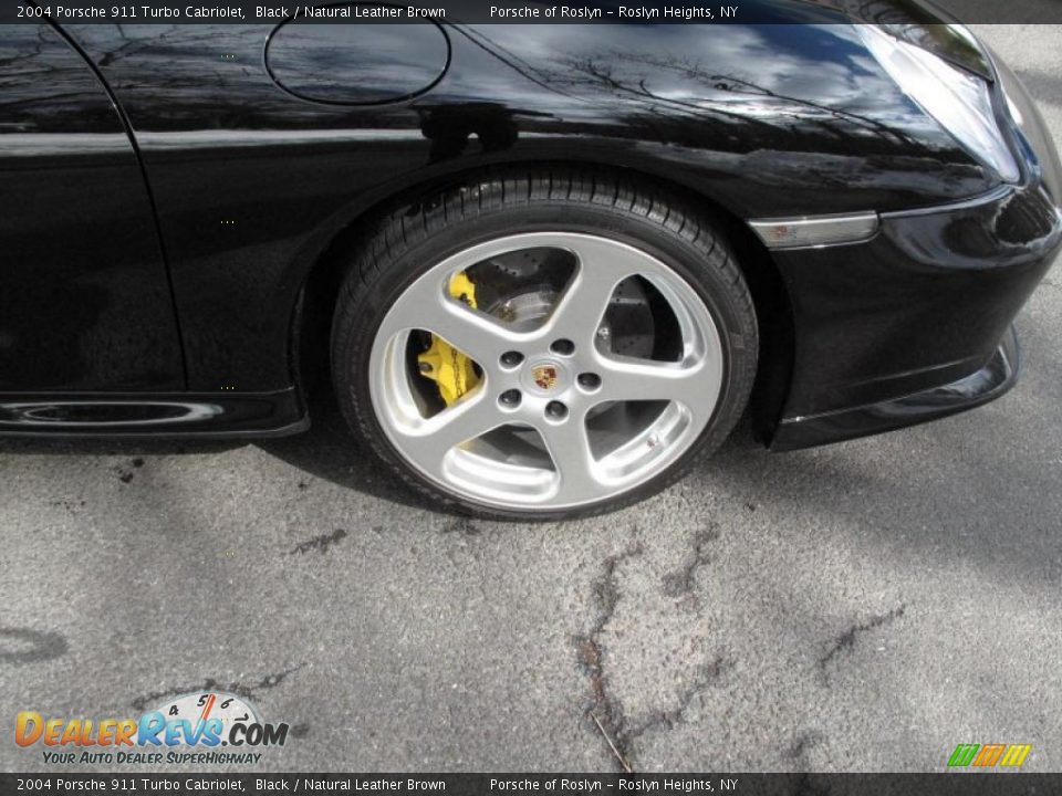 2004 Porsche 911 Turbo Cabriolet Black / Natural Leather Brown Photo #10