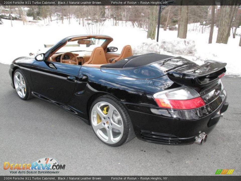 2004 Porsche 911 Turbo Cabriolet Black / Natural Leather Brown Photo #11