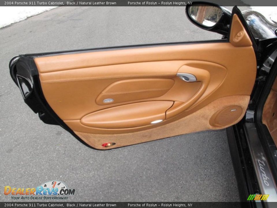 2004 Porsche 911 Turbo Cabriolet Black / Natural Leather Brown Photo #14