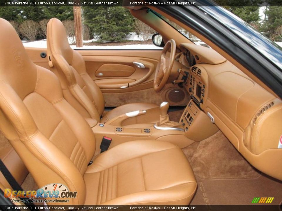 2004 Porsche 911 Turbo Cabriolet Black / Natural Leather Brown Photo #16