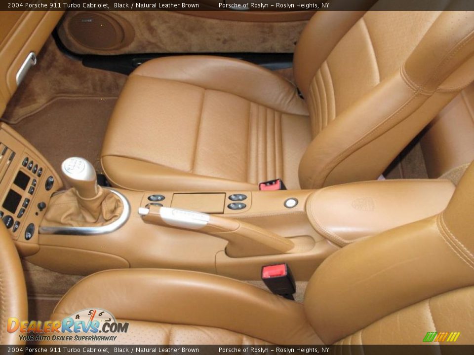 2004 Porsche 911 Turbo Cabriolet Black / Natural Leather Brown Photo #20