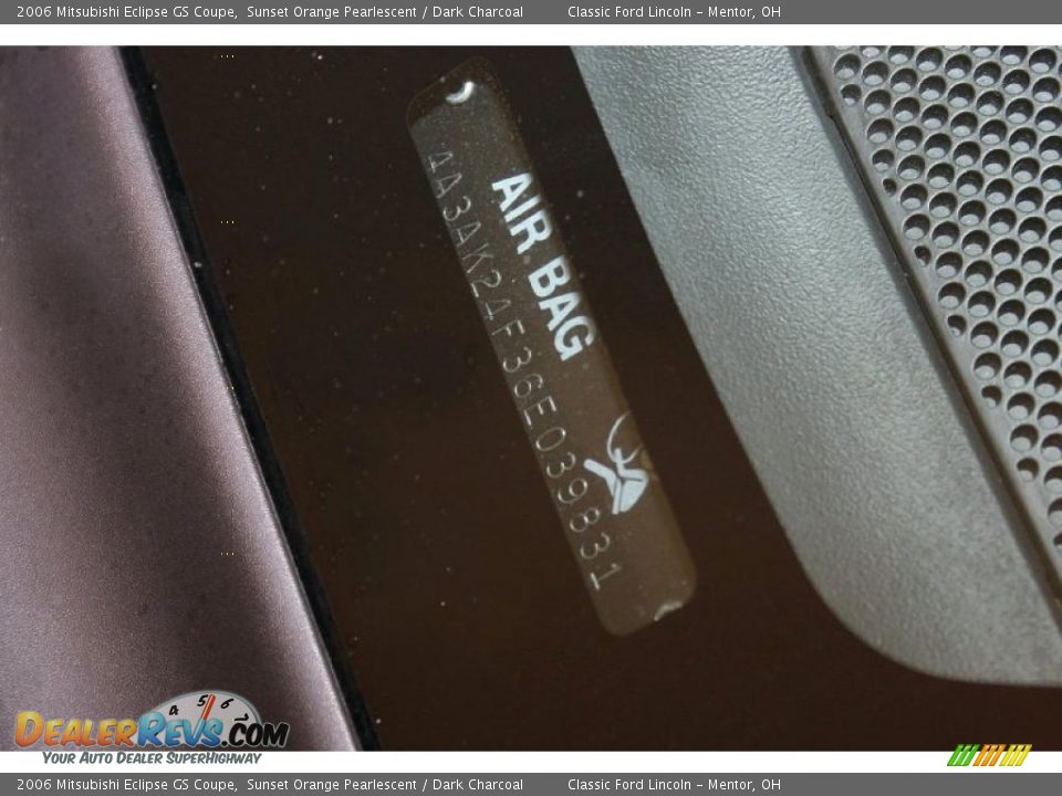 2006 Mitsubishi Eclipse GS Coupe Sunset Orange Pearlescent / Dark Charcoal Photo #24